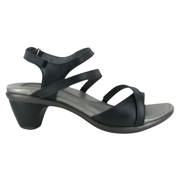 Dark Slate Gray Naot Women's Limit Sandal Shiny Black Leather