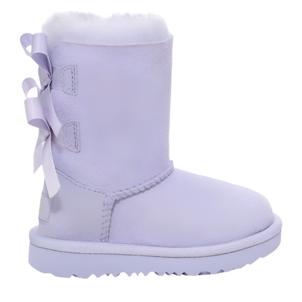 Light Steel Blue Ugg Toddler Girls Bailey Bow II Suede Boot Sage Blossom