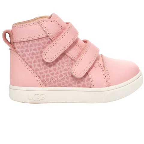 Pink Ugg Little Girls Rennon II Gel Boot Sneaker Pink Hearts