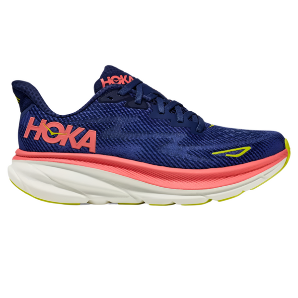 Midnight Blue Hoka Women's Clifton 9 Evening Sky / Coral