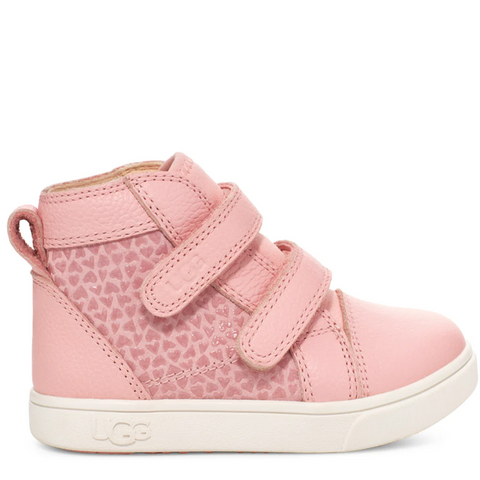 Pink Ugg Little Girls Rennon II Gel Boot Sneaker Pink Hearts