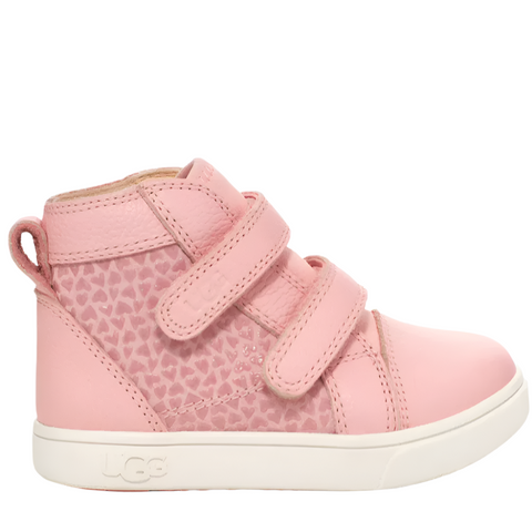 Pink Ugg Little Girls Rennon II Gel Boot Sneaker Pink Hearts