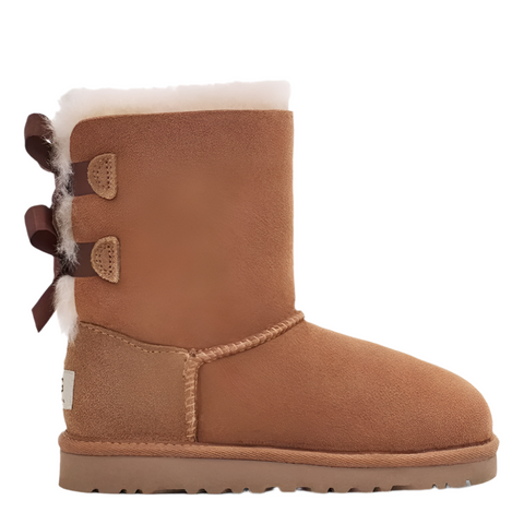 Sienna Ugg Little Girls Bailey Bow II Suede Boot Chestnut