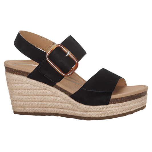 Rosy Brown Aetrex Women's Ashley Arch Support Wedge Black