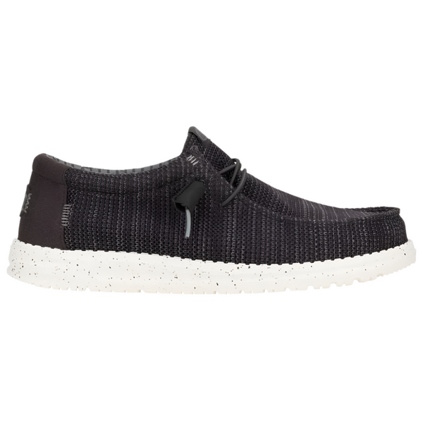 Hey Dude Men's Wally Stretch Sox Slip On Black / White – Comfort