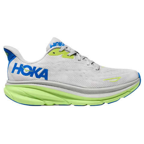 Gray Hoka Men's Clifton 9 Stardust / Cobalt