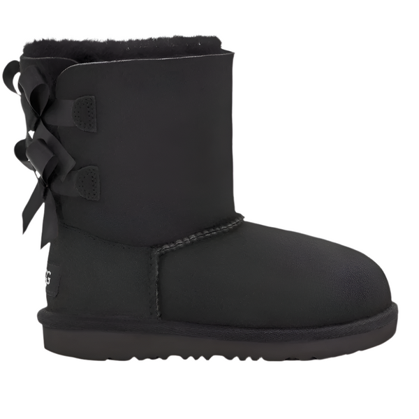 Dark Slate Gray Ugg Little Girls Bailey Bow II Suede Boot Black