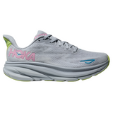 Dark Gray Hoka Women's Clifton 9 Gull / Sea Ice Wide