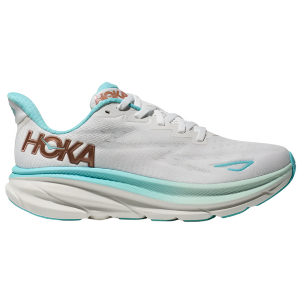 Gray Hoka Women's Clifton 9 Frost / Rose Gold