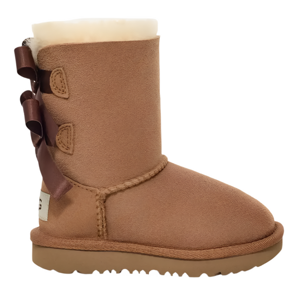 Sienna Ugg Toddler Girls Bailey Bow II Suede Boot Chestnut