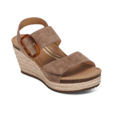 Dim Gray Aetrex Women's Ashley Arch Support Wedge Sandal Taupe