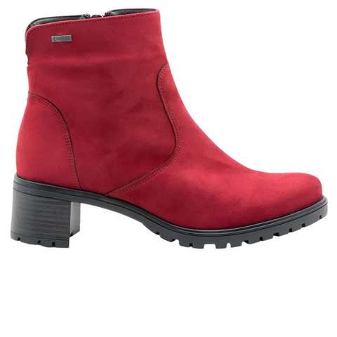 Brown Ara Women's Roselle GoreTex Zip Ankle Boot Red Hydro-Microsuede