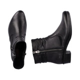 Rieker Women's Fabiola 56 Zip Up Ankle Boot Black / Blacked Milled Nappa