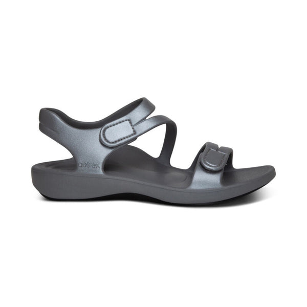 Aetrex Women's Jillian Sport Water-Friendly Sandal Grey – Comfort Shoe Shop