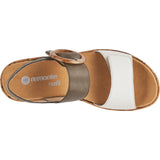 Sienna Remonte Women's Jocelyn 53 Sandal Off White / Forest Leather