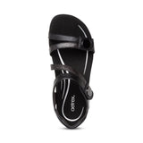 Black Aetrex Women's Jess Adjustable Quarter Strap Sandal Black