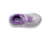 Gray Saucony Toddler/Little Girls Ride 10 Jr. Velcro Sneaker Silver / Purple