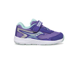 Gray Saucony Toddler Girls Ride 10 Jr. Velcro Sneaker Purple