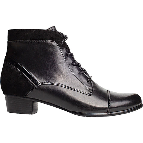 Black Regarde Le Ciel Women's Stefany-377 Lace / Zip Up Ankle Boot Black Leather