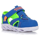 Light Gray Skechers Toddler Boys S Lights: Hypno-Splash - Sunzys Velcro Sandal Blue / Lime