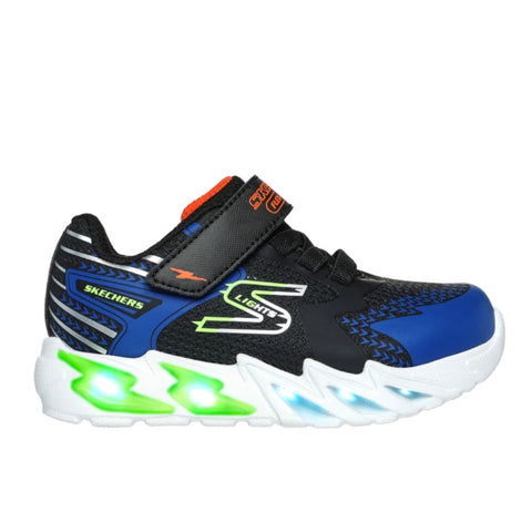 Beige Skechers Toddler Boys S Lights: Flex Glow Bolt Velcro Black / Blue