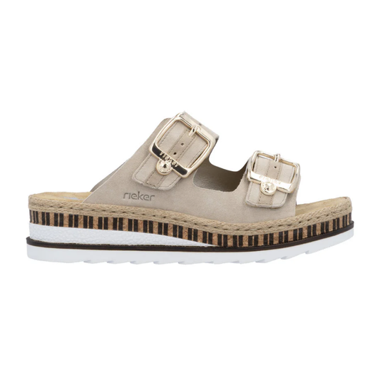 White Smoke Rieker Women's Regina 55 Iceberg/Nude