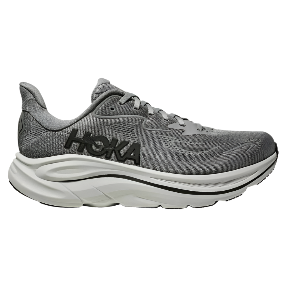 Dark Gray Hoka Men's Clifton 10 Galactic Grey / Asteroid Wide