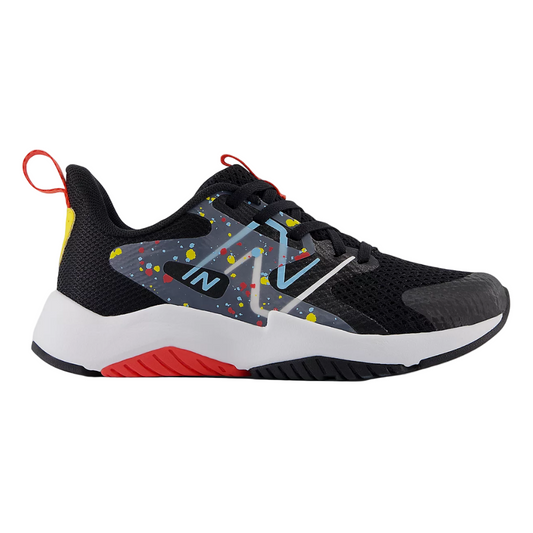 Gray New Balance Boys Rave Run v2 Lace Black