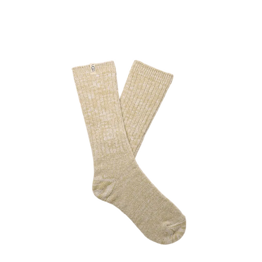 UGG Women's Rib Knit Slouchy Crew Sock Muted Brass