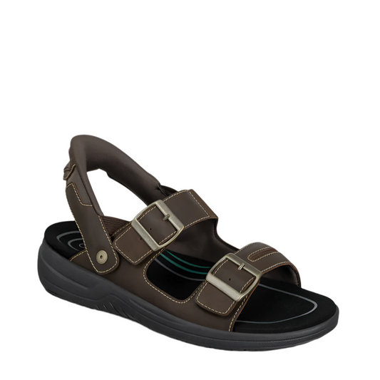 Dark Slate Gray Orthofeet Men's Jupiter Hands-Free Sandal Brown