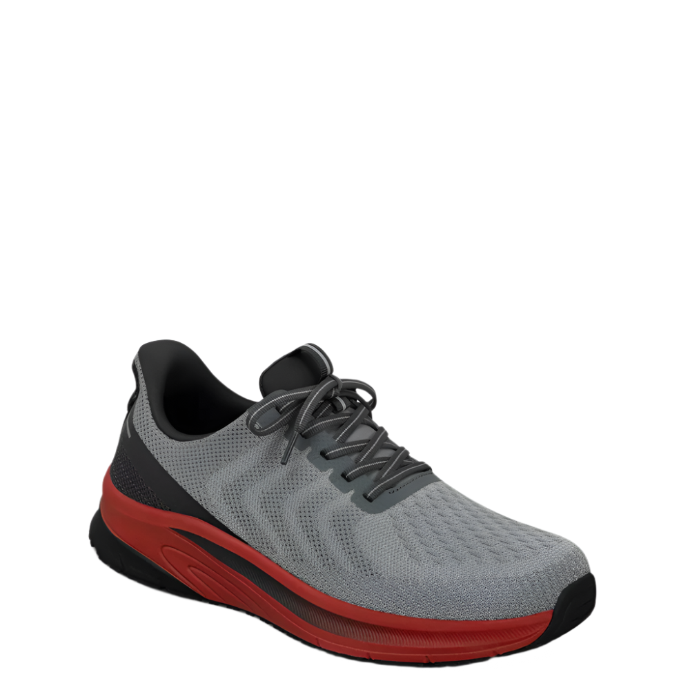 Dim Gray Orthofeet Men's Tilos Hands-Free Sneaker Gray / Red