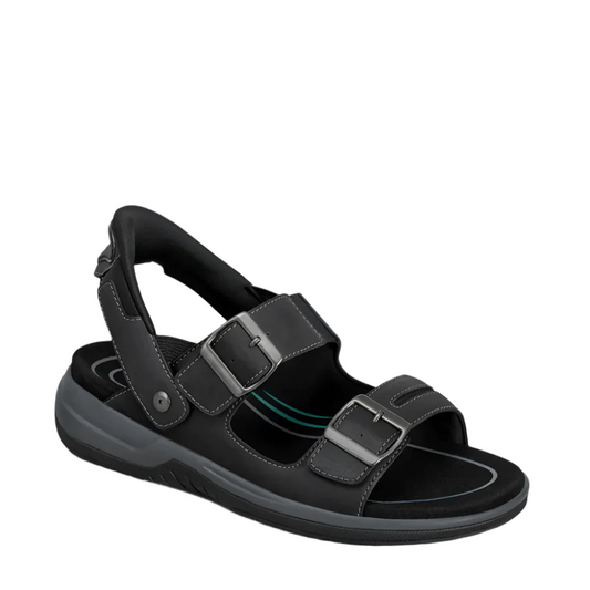 Dark Slate Gray Orthofeet Men's Jupiter Hands-Free Sandal Black