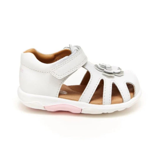 Beige Stride Rite Infant/Toddler Girls SRT Eleni Sandal Velcro White