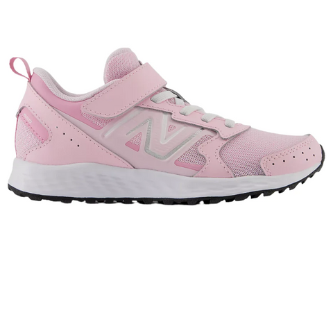 Gray New Balance Little Girls Fresh Foam 650 Bungee Lace Velcro Light Raspberry