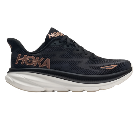 Gray Hoka Women's Clifton 9 Black / Rose Gold