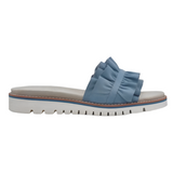 Light Slate Gray Ara Women's Keyes Slide Sandal Cool Blue Suede