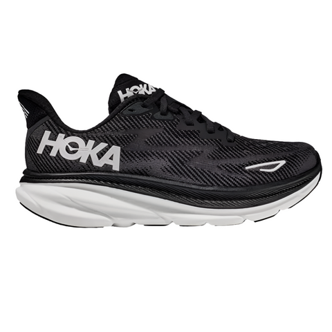 Hoka Women's Clifton 9 Black / White Wide