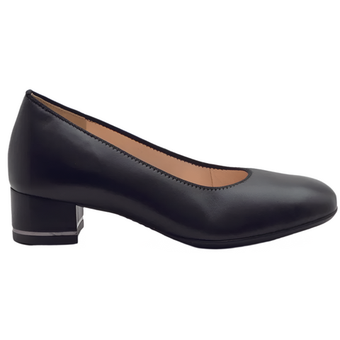 Dark Slate Gray Ara Women's Gabrielle Block Heel Pump Black Nappa Leather