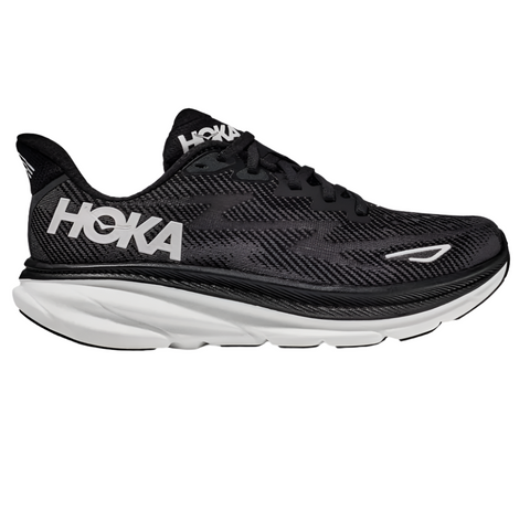 Light Gray Hoka Women's Clifton 9 Black / White