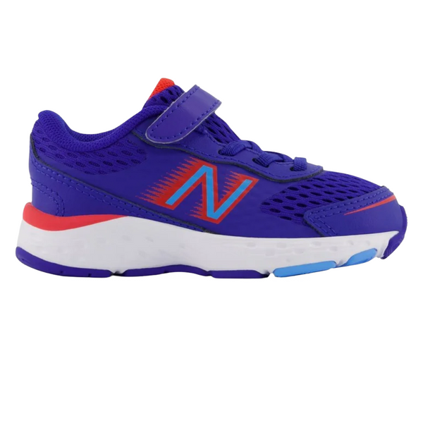 Gray New Balance Toddler Kids Hash 680v6 Velcro Blue Wide