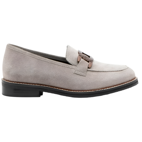 Dark Gray Ara Women's Kyle II Chain Loafer Moon Suede