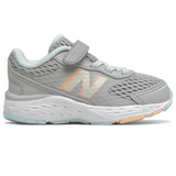 Gray New Balance Toddler Girls 680v6 Velcro Rain Cloud