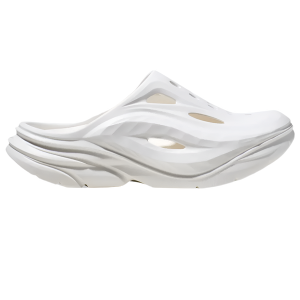 Light Gray Hoka Unisex Ora Recovery Mule White / White