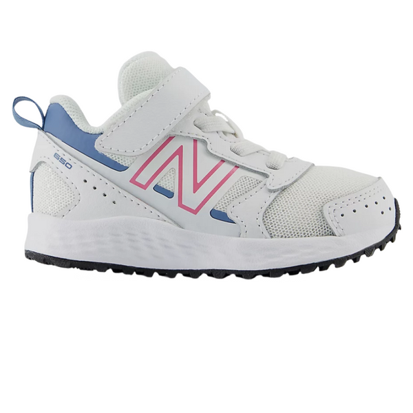 Gray New Balance Toddler Girls Fresh Foam 650 Bungee Lace Velcro White