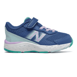 Gray New Balance Toddler Girl Kids Hash 680v6 Velcro Blue