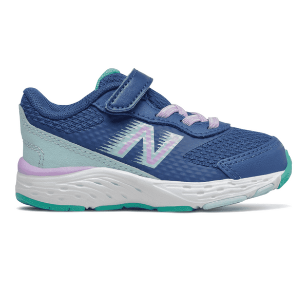 Gray New Balance Toddler Kids Hash 680v6 Velcro Blue