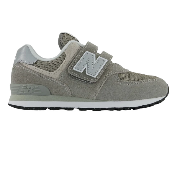 Slate Gray New Balance Little Boys 574 Core Hook & Loop Velcro Sneaker Grey / White Wide