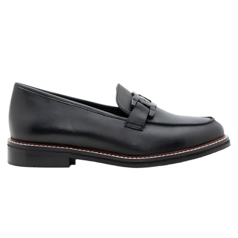 Dark Slate Gray Ara Women's Kyle II Chain Loafer Black Calf Leather