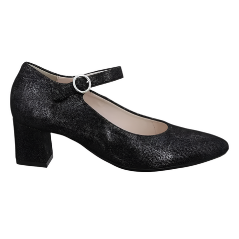 Black Ara Women's Lynden Mary Jane Pump Black Glitter Metallic