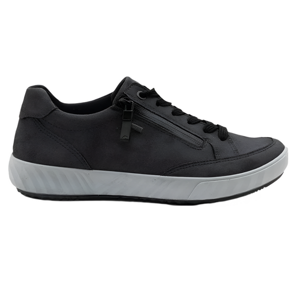 Dark Slate Gray Ara Women's Allesandra GORE-TEX Lace Up Zip Sneaker Graphite Hydro-Microsuede